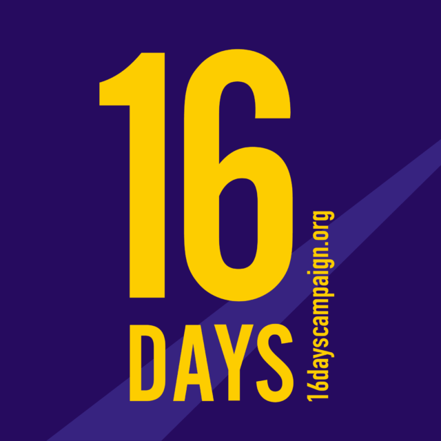 Poster for 16 days campaign with website http://16dayscampaign.org